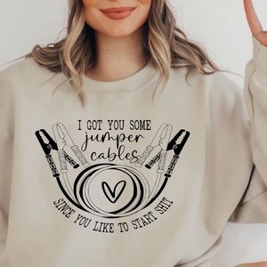 Jumper cables sweatshirt design